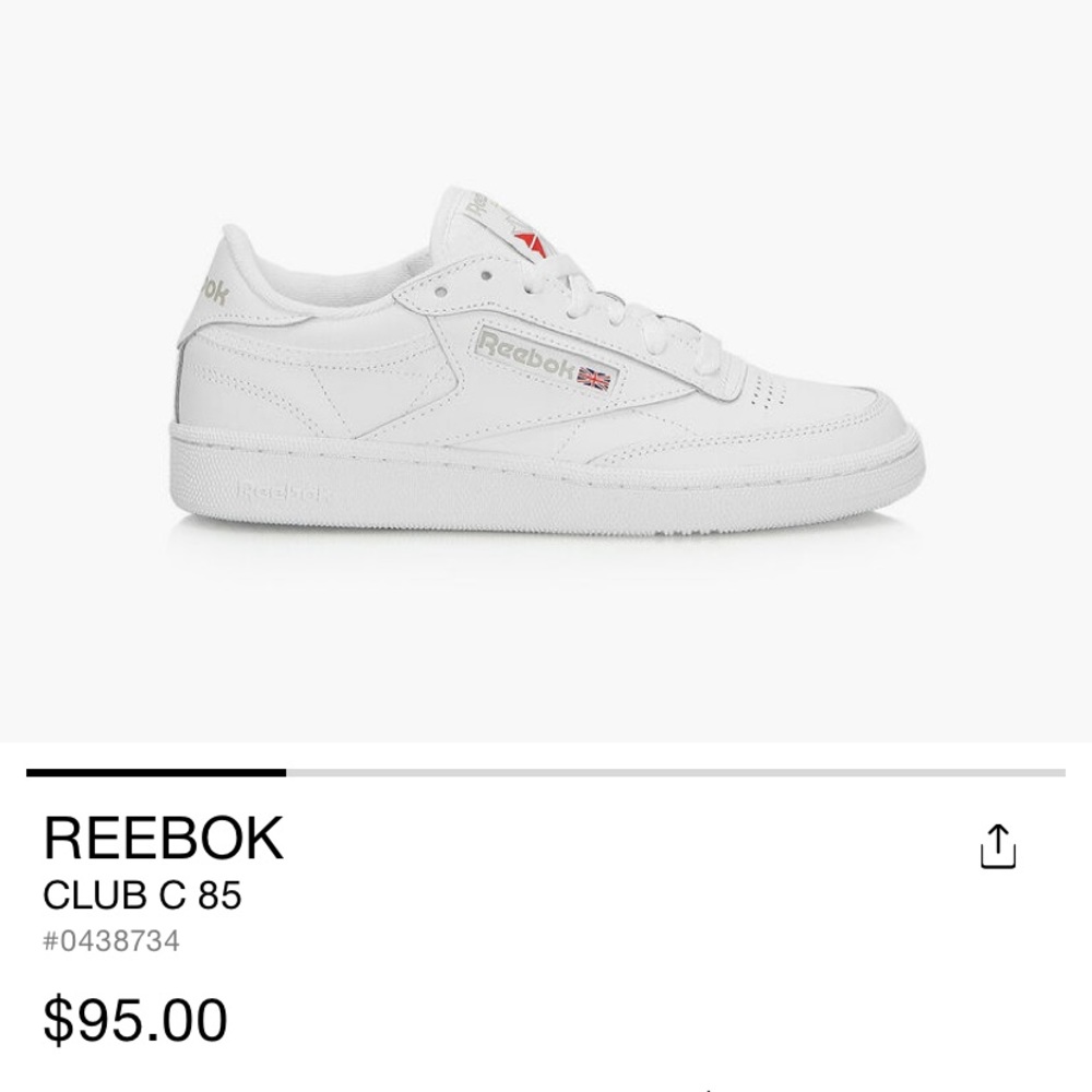 Reebok sneakers, white, size W7.